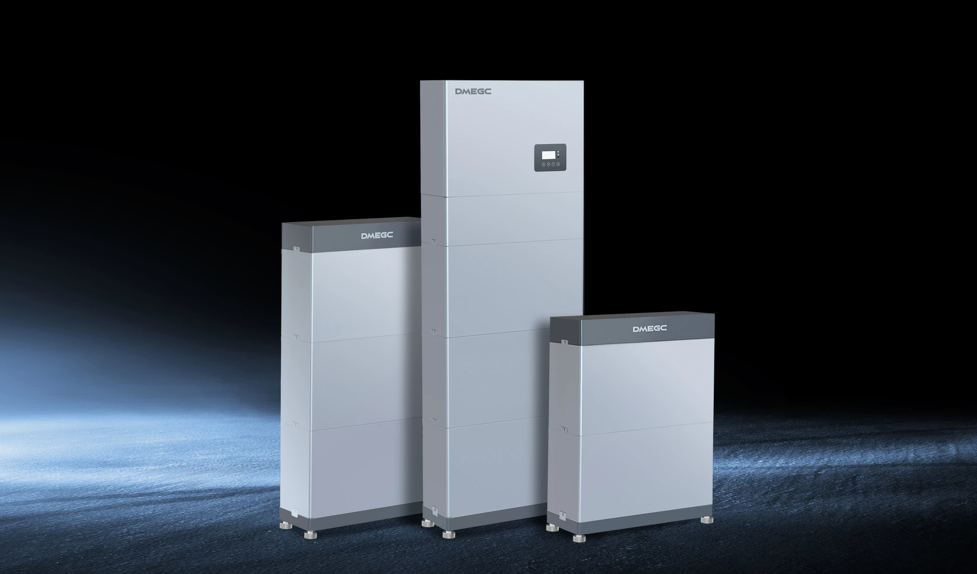 DMEGC H02 ALL-IN-ONE ESS thuisbatterijen op een rij.